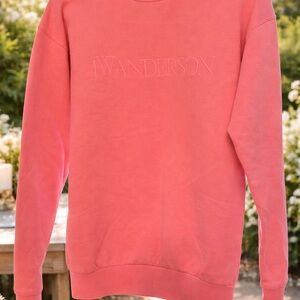 JW Anderson Pink Embroidered Logo Sweatshirt XS Made in Portugal